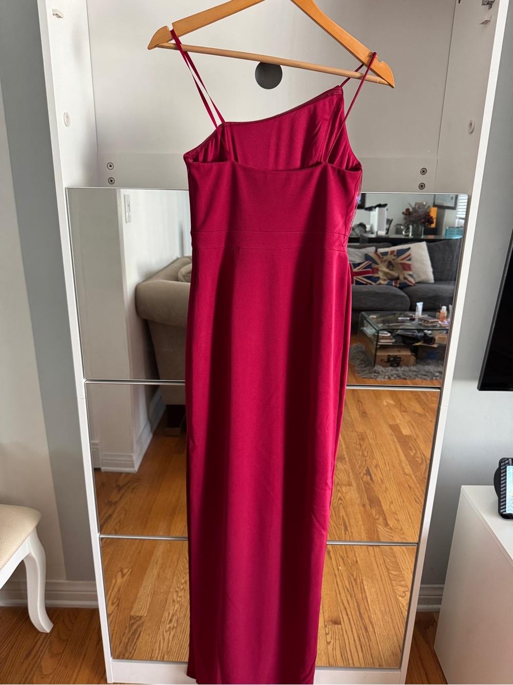 ADRIAN MATTOX Women's Fuchsia Asymmetrical Slip Dress XS - Picture 2 of 8